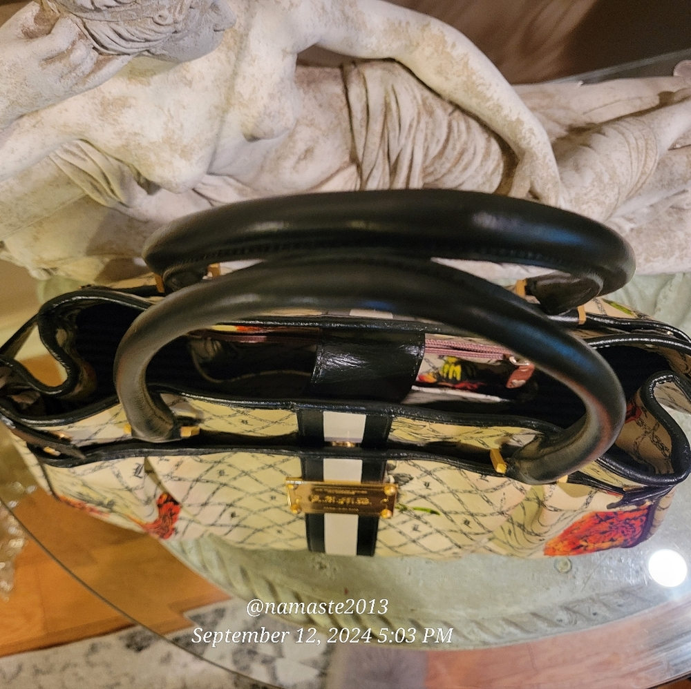 L.A.M.B. by Gwen Stefani Richmond Marigold Satchel Leather PVC Designer Bag #43] - Picture 12 of 17